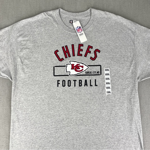 Kansas City Chiefs Shirt Size 3XL Gray NFL Football Tee XXXL Cotton NWT - Picture 4 of 12